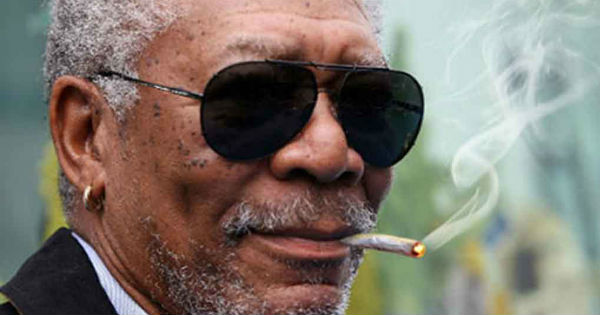 Morgan Freeman smokes a joint (source unknown)
